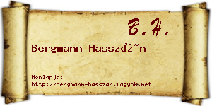 Bergmann Hasszán névjegykártya